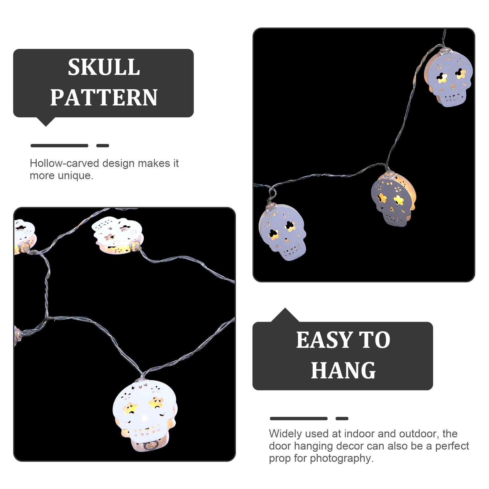 

Skull String Lights Unique Halloween Pumpkin Decorative Supplies Convenient Practical