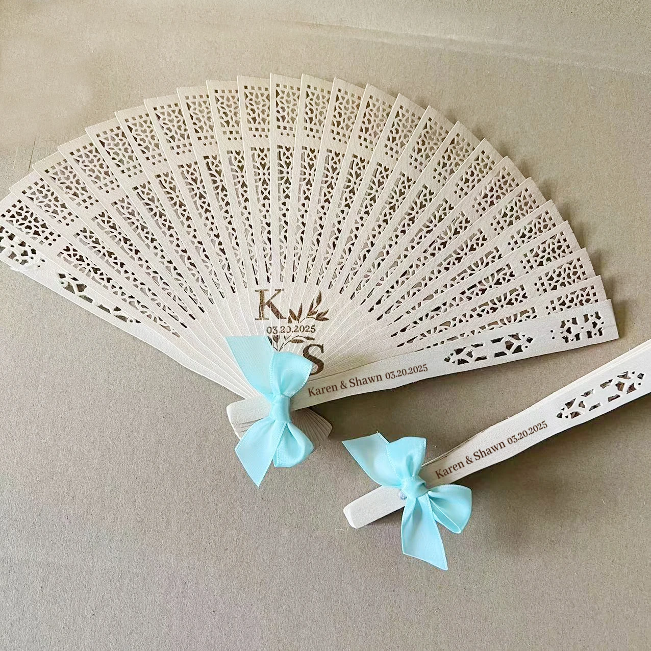 30/55pcs Unique Party Favors, Custom Hand Fans, Wedding Wood Hand fan, Personalized Gifts , Baptism Birthday Souvenir For Guests