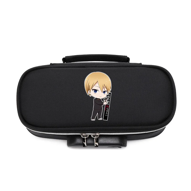 20.5×5.5×9.5CM anime Fujiwara Black Canvas Pencil Bags Ishigami Yuu combination lock office Supplies Simulated Stationery items