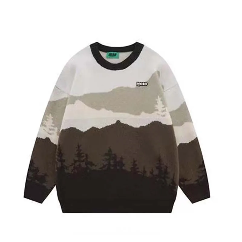 النمط الياباني سترة الرجال الجاكار Crewneck تريكو الرجال Inscasual سماكة الخريف والشتاء زوجين نمط جديد تنوعا