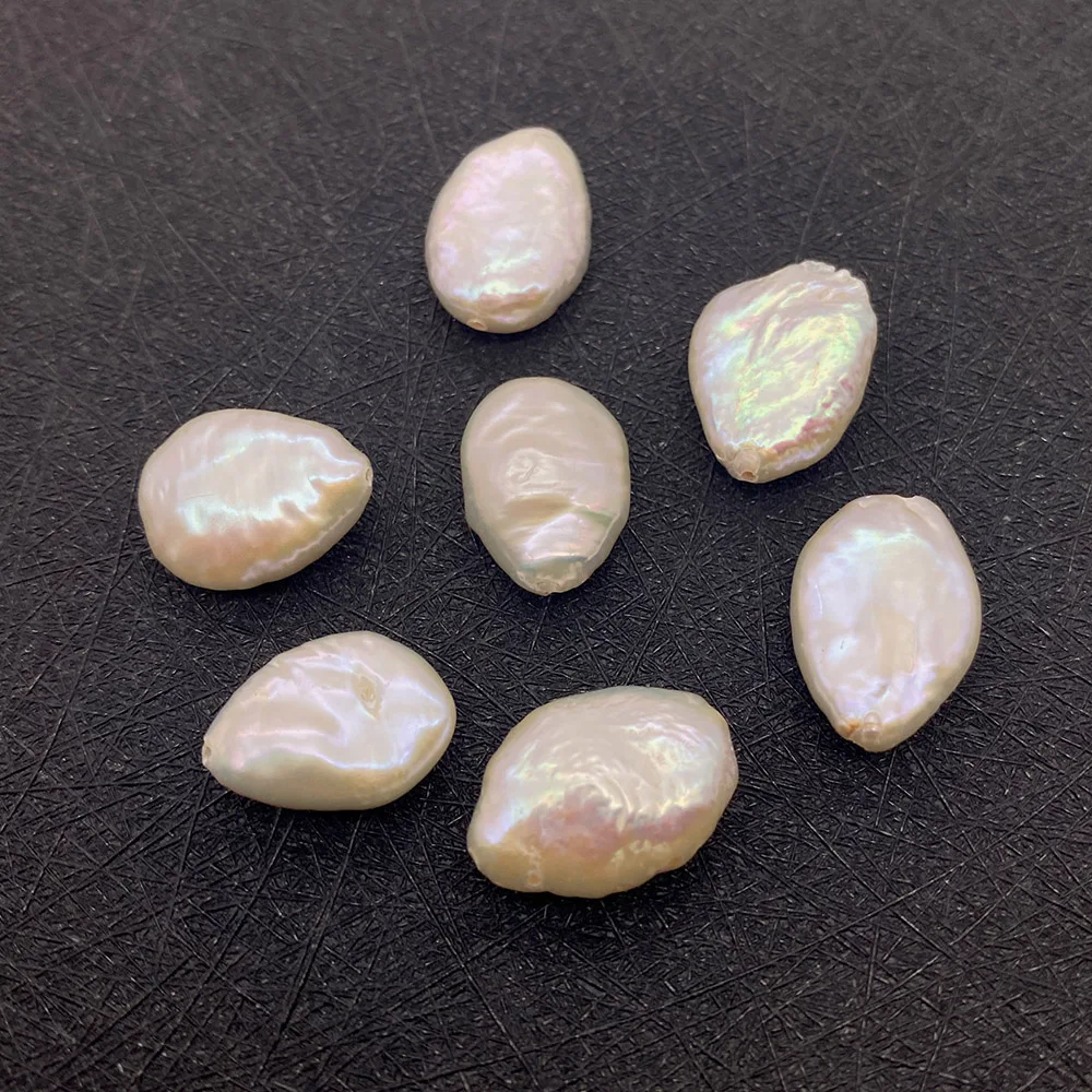 2pcs Natural Water Drop Pearl Beads 9x12mm Straight Hole Baroque Style Pearl Loose Beads for DIY Jewelry Necklace Accessories