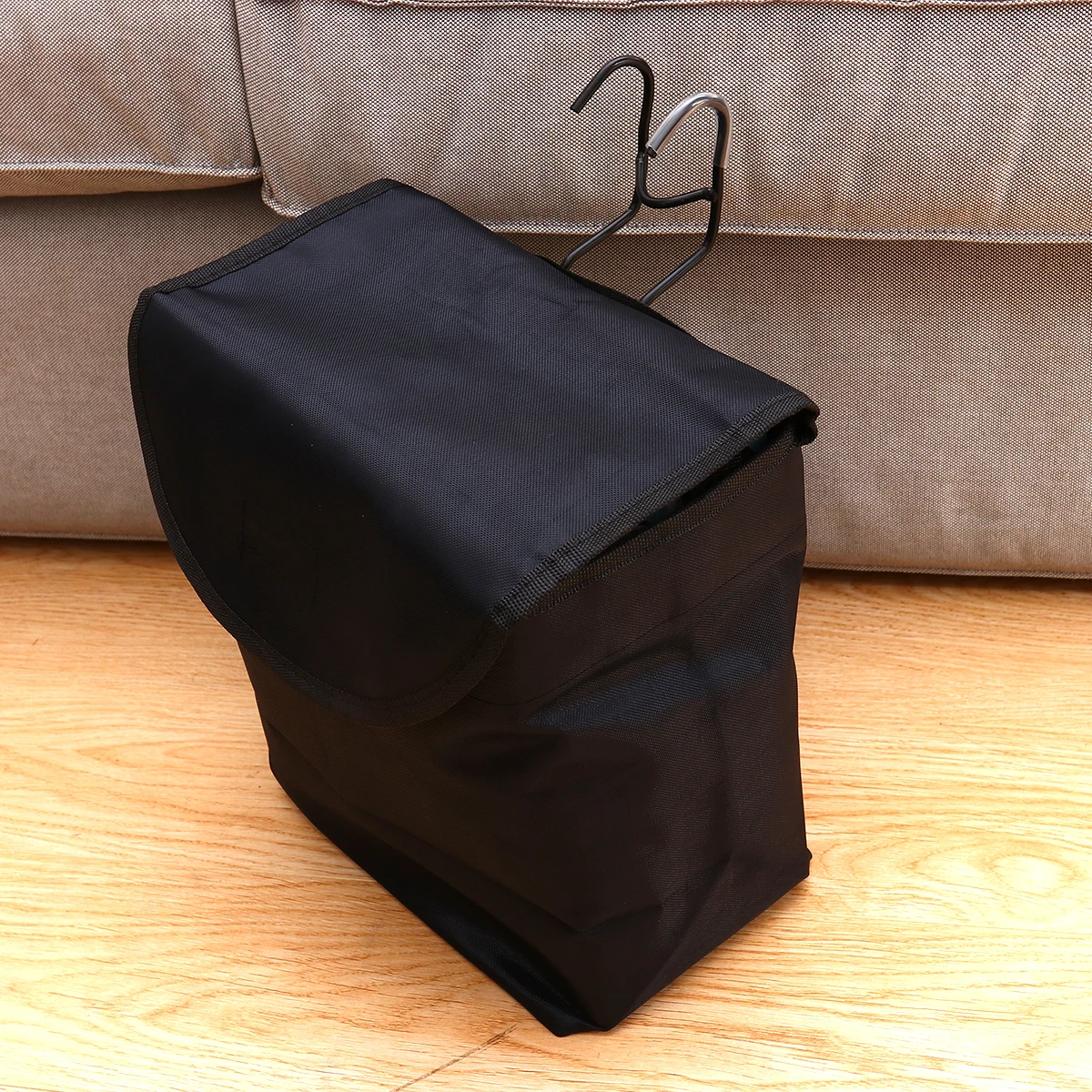 

Durable Canvas Bicycle Basket Easy Mount Handlebars Large Capacity Foldable Waterproof Cycling Accessory Black