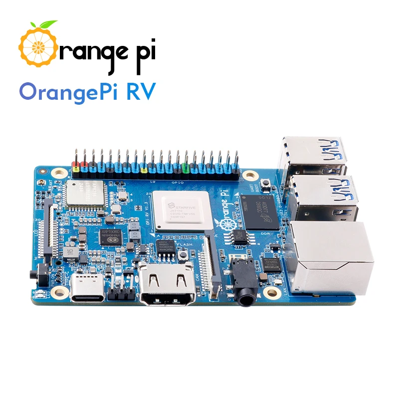 Orange Pi RV 2/4/8G Ram RISC-V DDR4 Мини-ПК Четырехъядерный процессор JH7110 Одноплатный компьютер WiFi + BT5.0 M2 PCIE SSD Run DebianOS