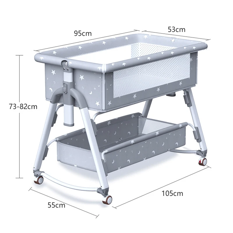 Babybedje Babyvoederbak Splicing Grote Bed Kind Multi-Functie Vouwen En Lifting Bb Pasgeboren Baby Wieg