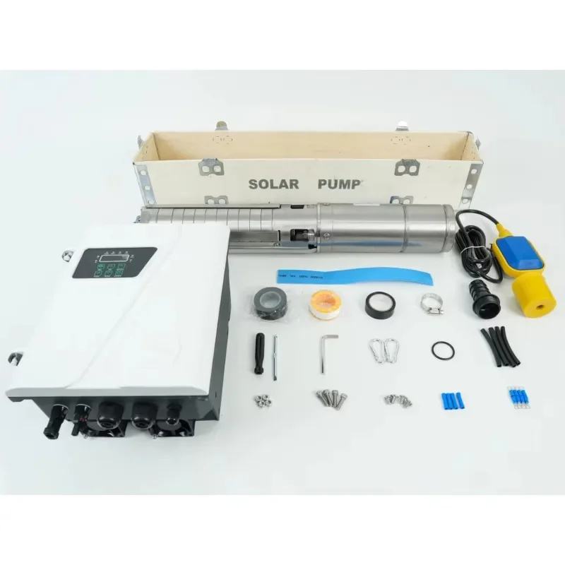 مضخة مياه شمسية هجينة بقدرة 11 كيلو وات تيار متردد/تيار مستمر مقاس 6 بوصة ماركة مصنع نظام الآبار العميقة