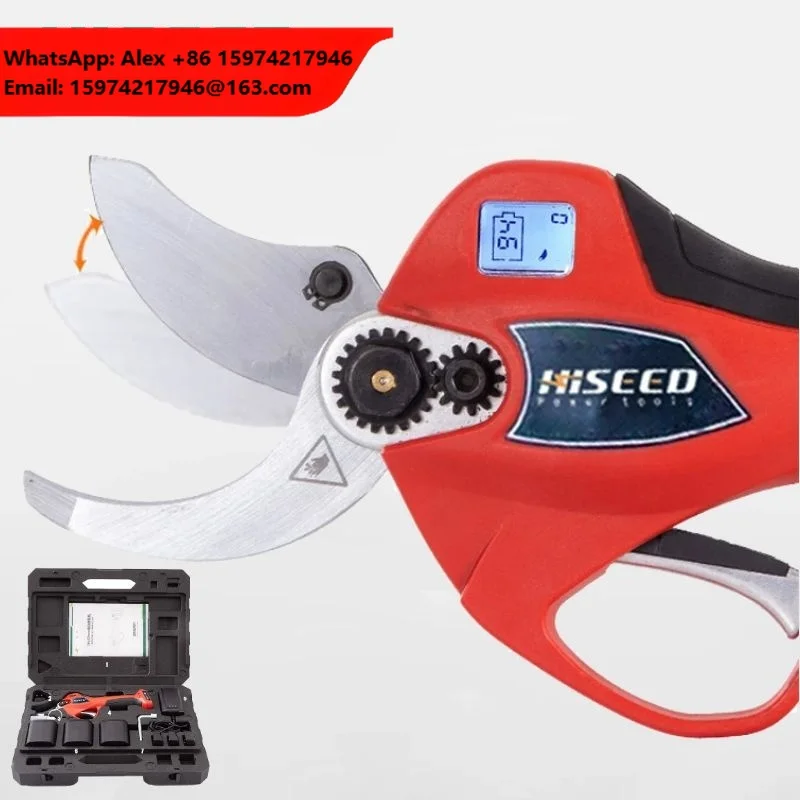 40MM LED Battery Electric Pruning Shears Cordless Orchard Branches Cutter Cutting Tools Pruner Scissor Garden Pruning Tools Sec