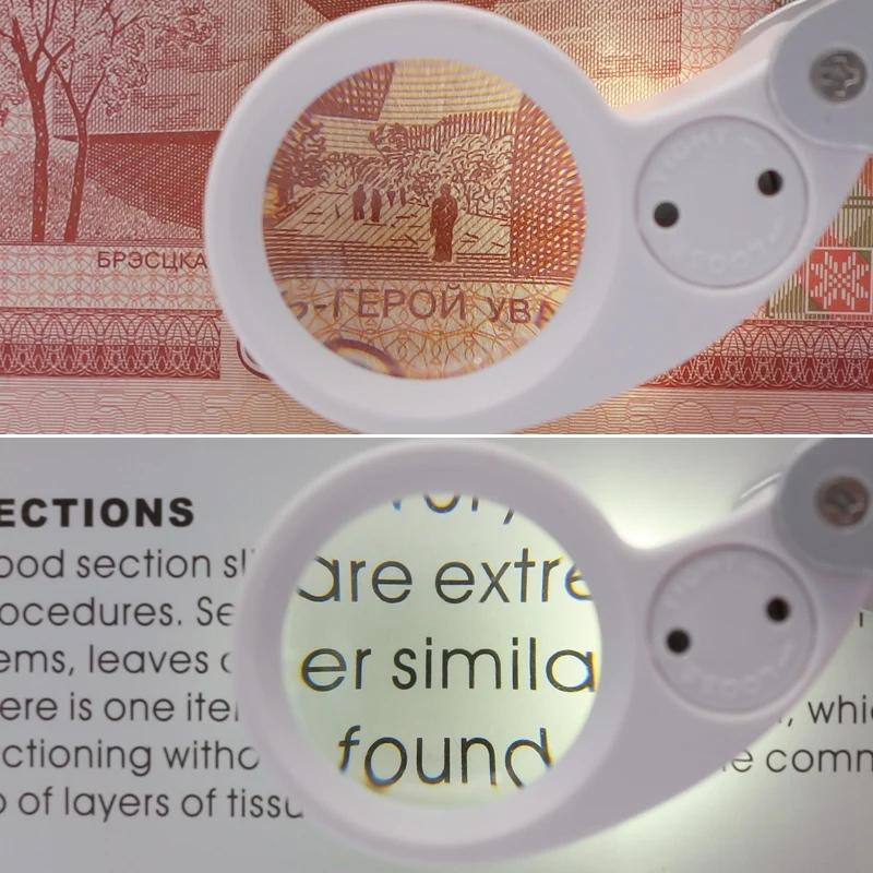 40 Times Double LED Lamp Folding Magnifying Glass Is Suitable For Jade Jewelry Collection And Appreciation Easy To Use Black