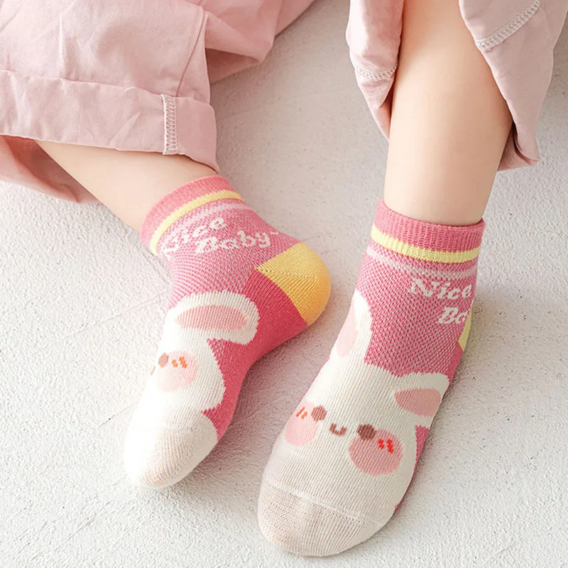 Chaussettes d\'été en coton pour enfants de 1 à 12 ans, 5 paires/lot, motif dessin animé, nouvelle collection printemps 2023