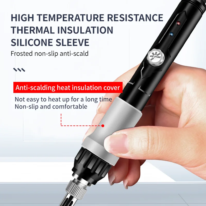 LUXIANZI Electric Soldering Iron Kit Adjustable Temperature 60W 80W 120W Welding Solder Rework Station Heat Pen Tip Repair Tool
