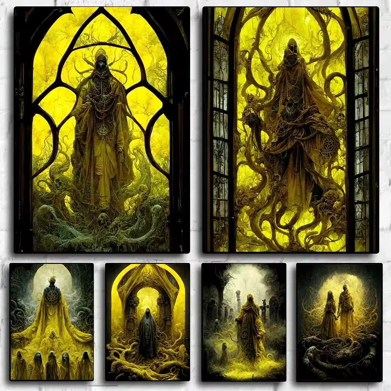 Dark Occult Stained Glass Gothic Phantom Jigsaw Puzzles 500/1000/1200/2000PCS Wall Decor for Living Room Perfect Gift No Frame