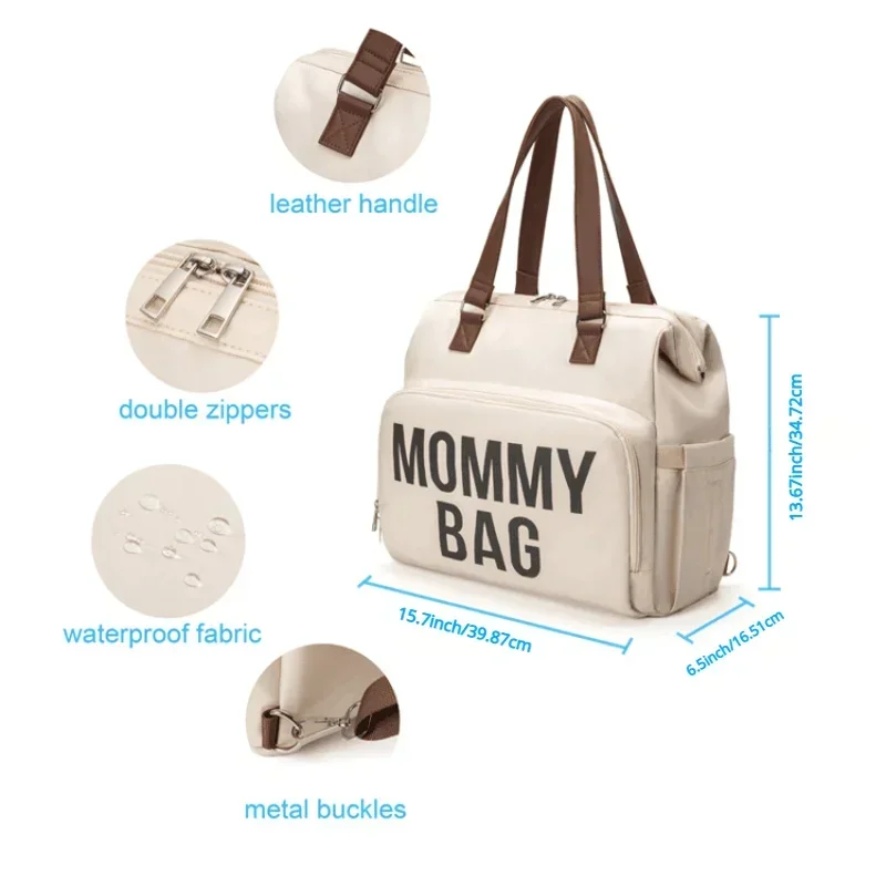 Fashion Mommy Bag High-capacity Handheld One Shoulder Oblique Cross Bag Outgoing Convenient Multi Functional Diaper Bags