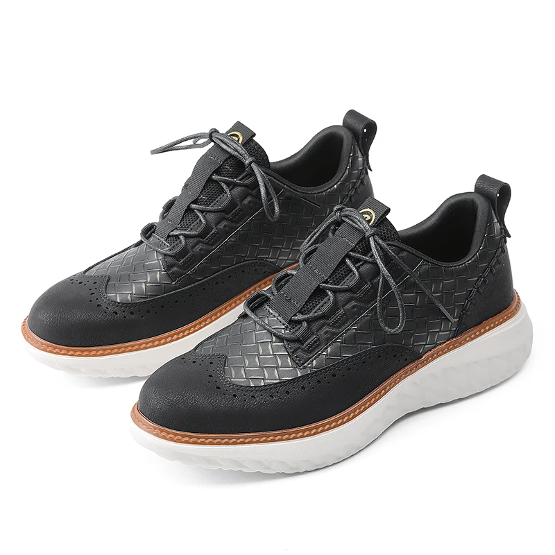British Style Brogues Mens Leather Casual Shoes Thick Soles 5cm Plus Big Size 50 51 52 Italian Luxury Brand Designers loafers