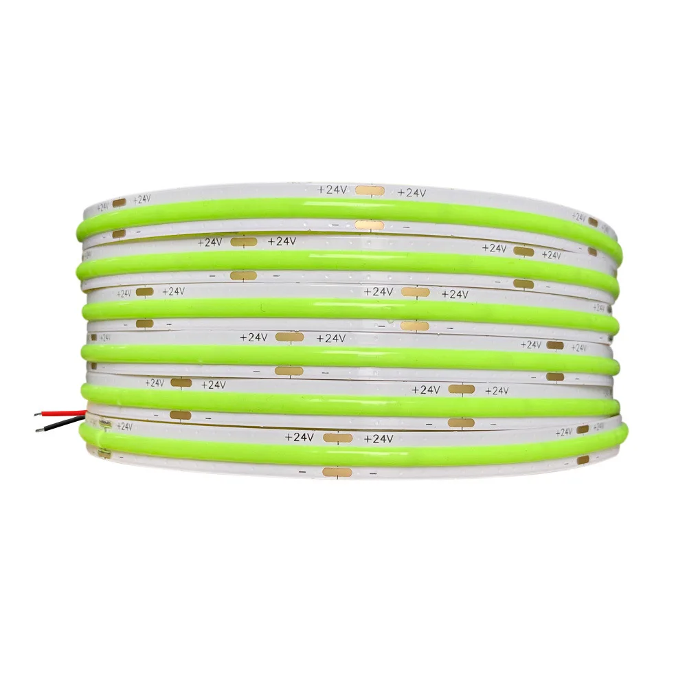 50m COB LED Strip 480 led/m Red Green Blue Pink Yellow High Density 8mm 12v 24v Colorful Flexible FOB Tape Car Linear Dimmable image 5