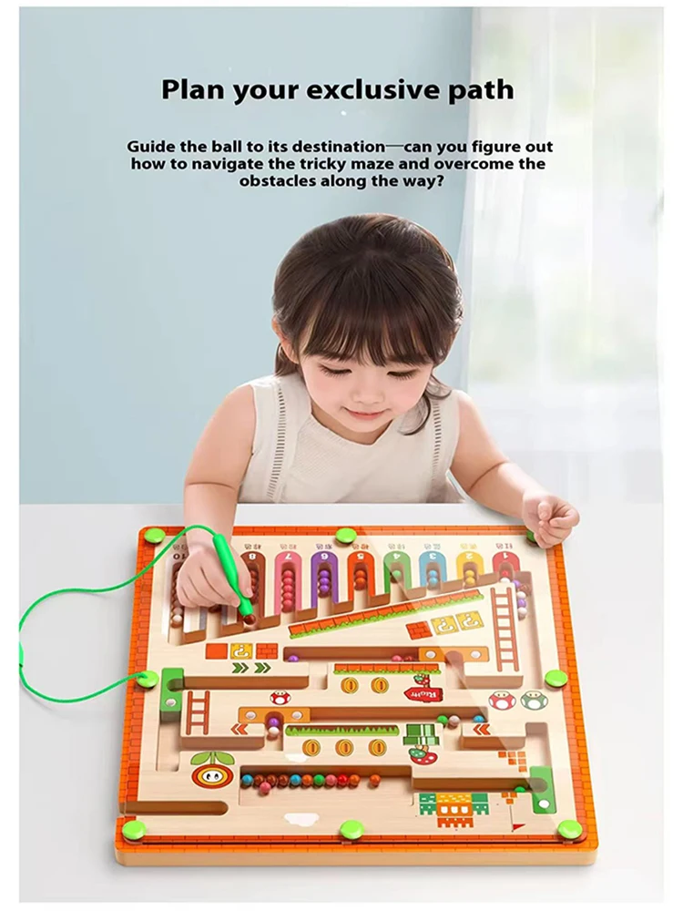 Boule de marche magnétique pour enfants, 1 pièce, formation à la Concentration pour bébé, écriture de la pensée logique, Puzzle d'éducation précoce de 3 ans