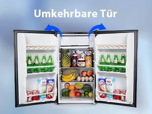 Der Kühlschrank ist ein kompakter Kühlschrank mit einem großen Gefrierfach und einem großen Gefrierfach.