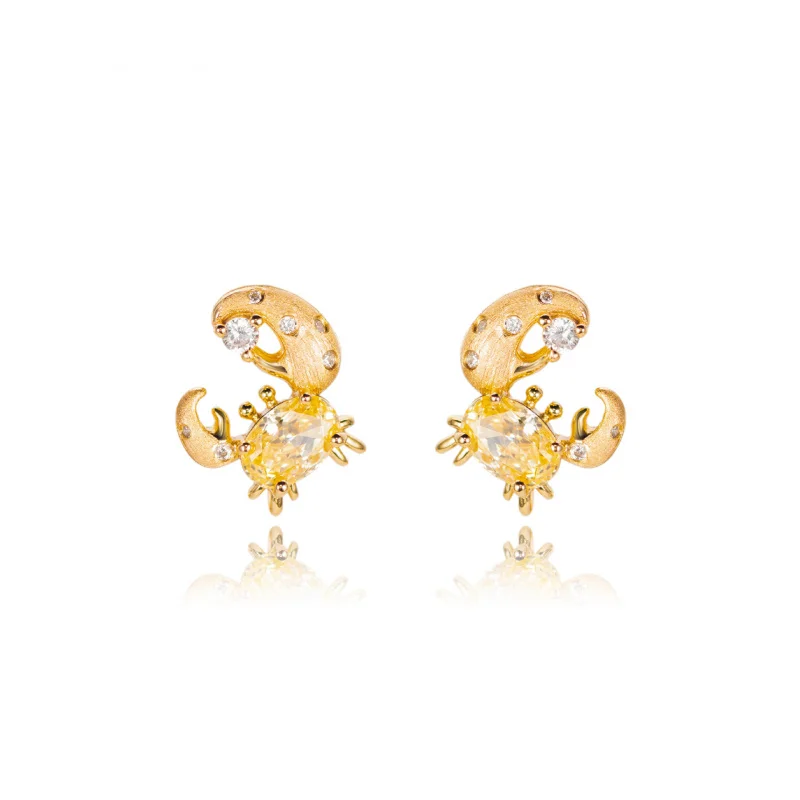 Gold Plated Copper2025Summer News925Sterling Silver Earrings Animal and Plant Fruit Small Design High-end Cute Earrings Wholesal