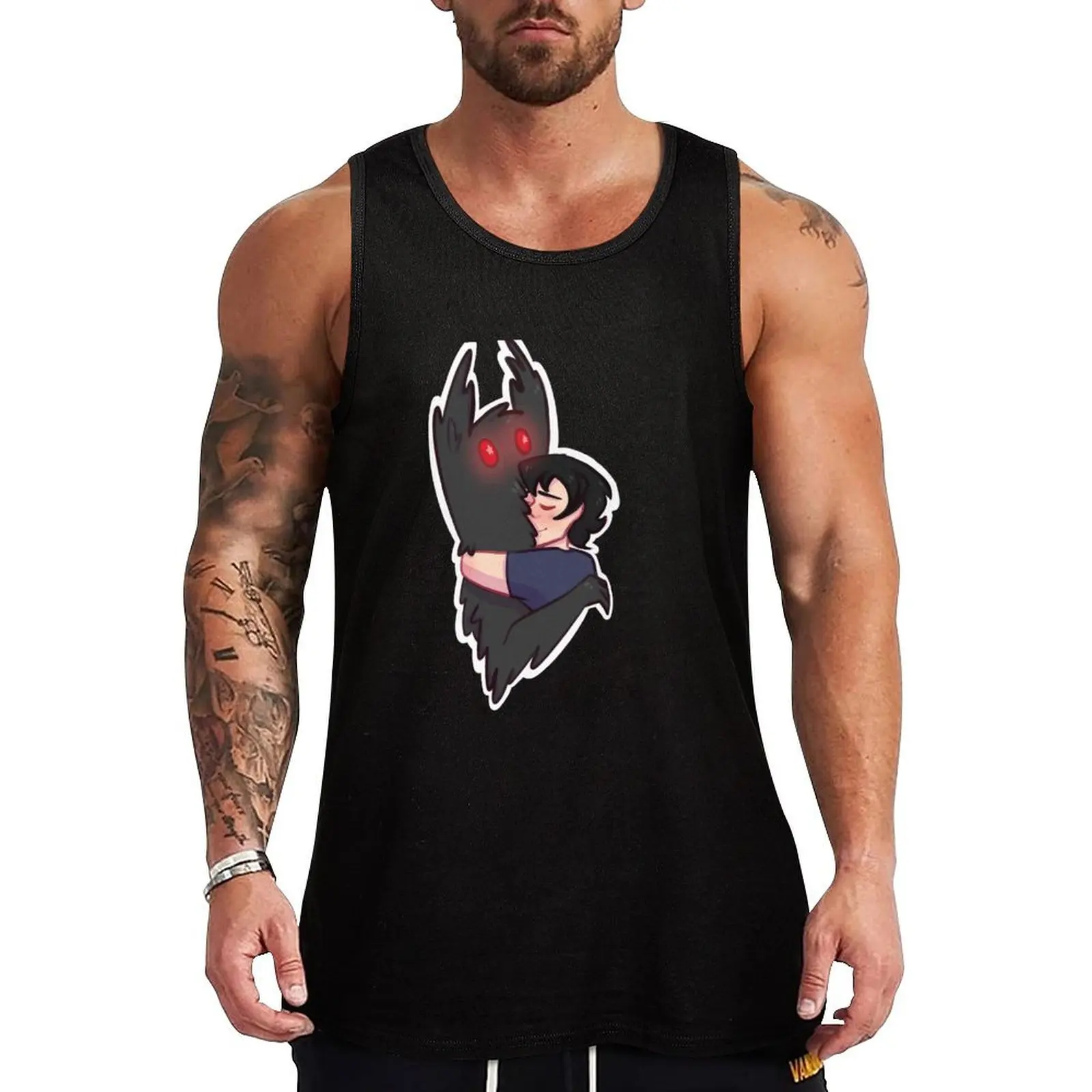 

KEEF LOVES MOTHMAN Tank Top T-shirts men t-shirt gym man gym top Men's sleeveless t-shirt