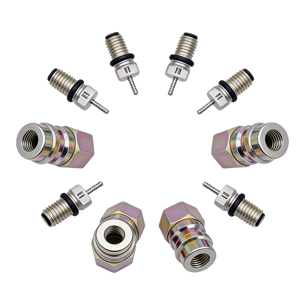Automotive AC Retrofit Kit for R12 R22 to R134A Conversion Featuring Dual Port Compatibility and Component Design