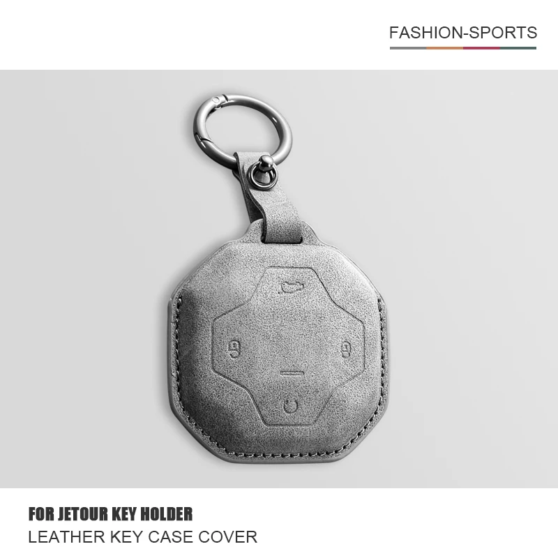 

Leather Car Key Case Cover For Chery Jetour T2 Traveler 2023 2024 2025 Auto Key Protector Shell Fob Holder Keychain Accessories
