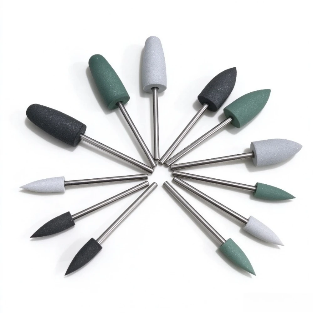 12-piece coarse, medium, and fine polishing head set with various specifications, grinding accessories, random colors