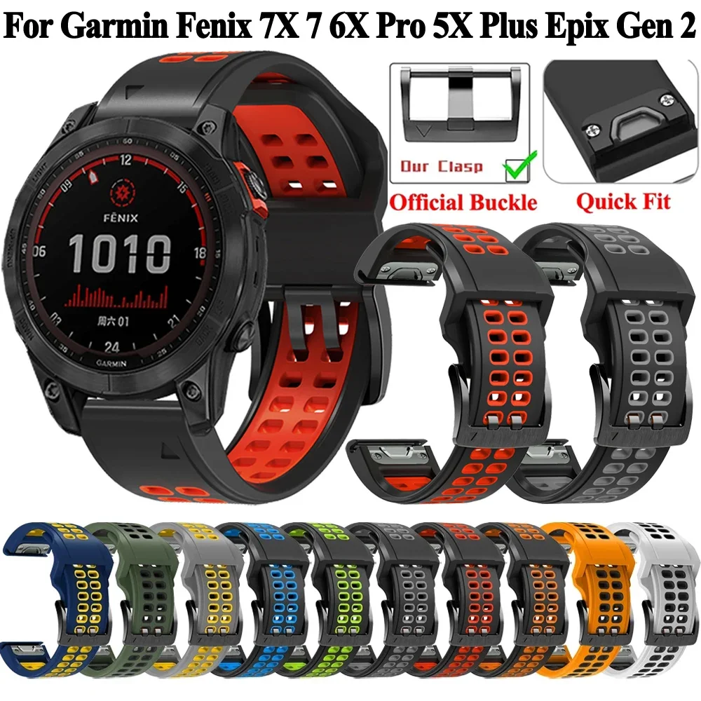 

QuickFit 22mm 26mm Strap for Garmin Fenix 6X 6 Pro 7 7X Pro 5 5X Plus Epix Pro Gen 2 Enduro 2 WristStrap Quick Release Bracelet