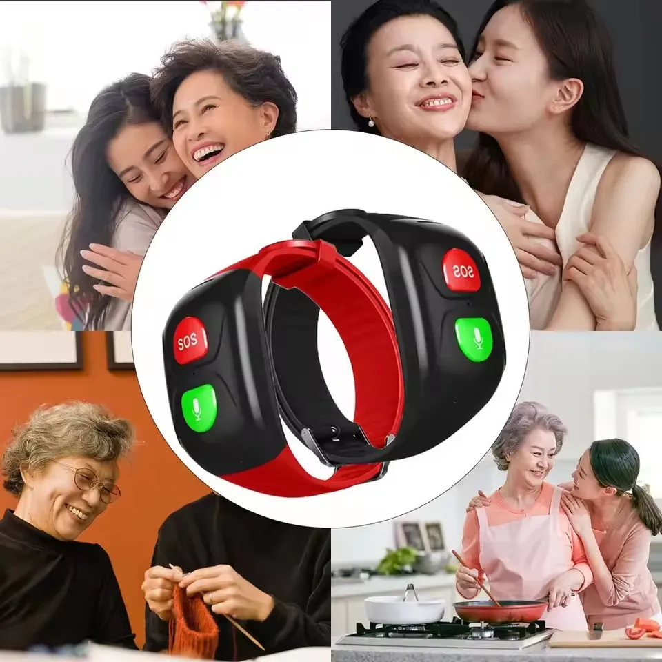 4G Elderly GPS Watch GPS Tracking Wristband Bracelet Emergency Alarm SOS Button GPS Tracking Heart Rate Blood Pressure Monitor