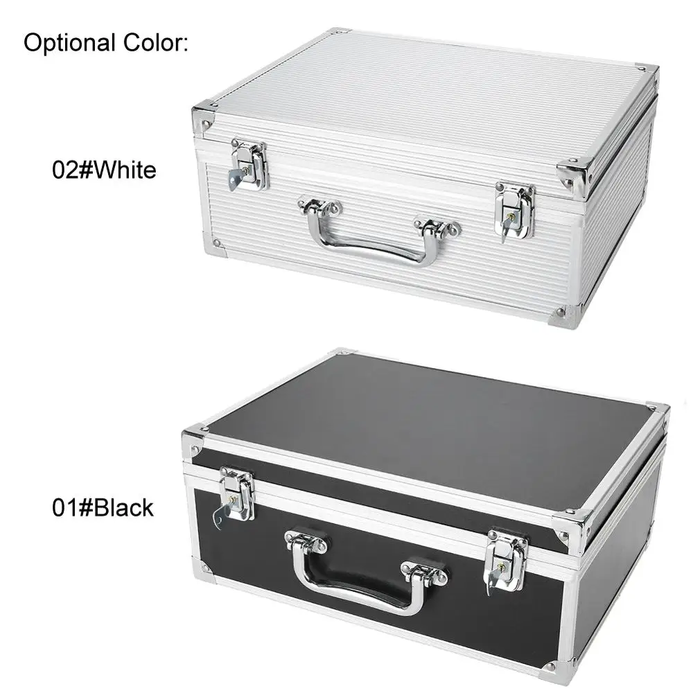 

2 Color Medium Aluminum Tattoo Kit Carry Case Traveling Convention Tattoo Machine Storage Box Empty Organizer Container Foam Pad