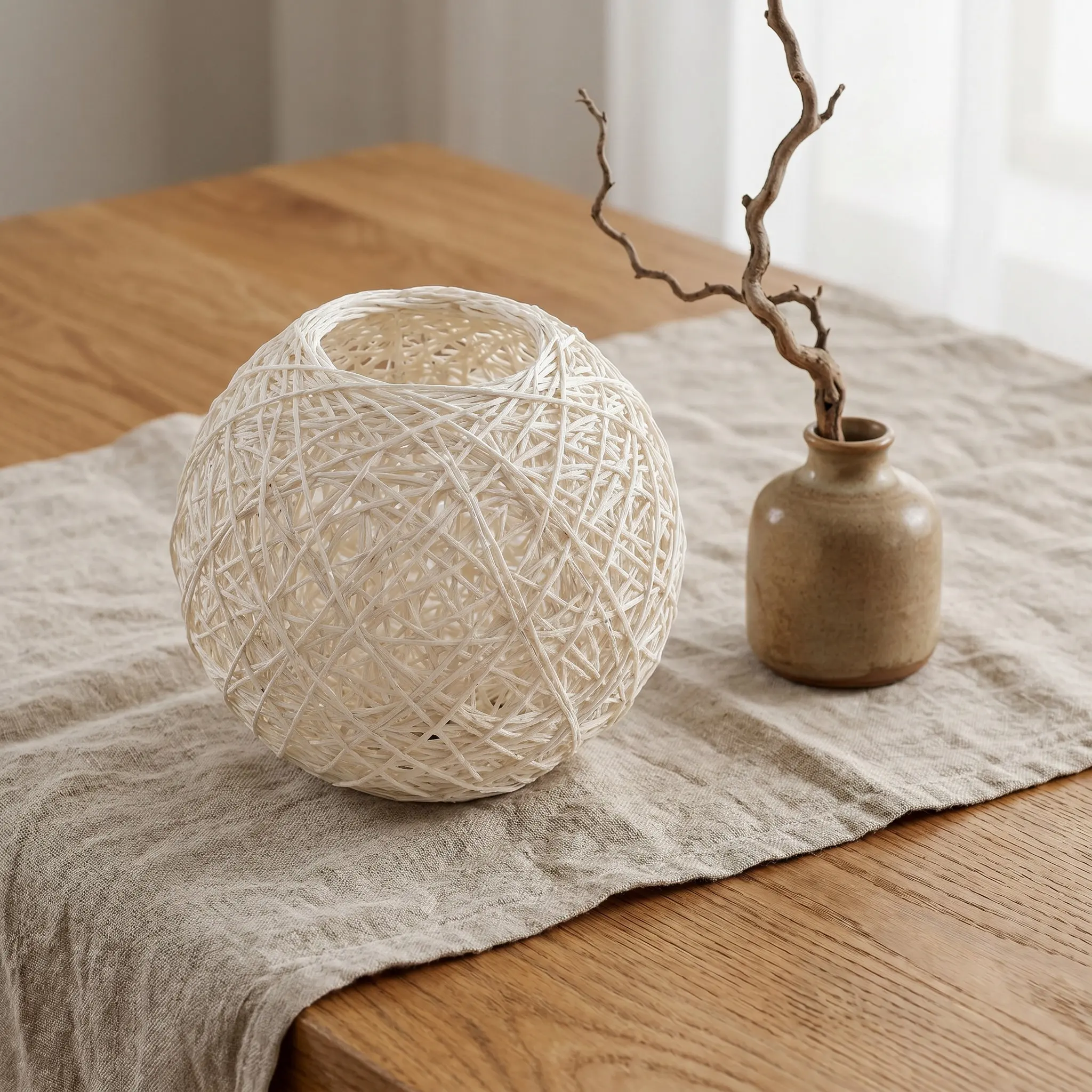 2Pcs Rattan Ball Lamp Shade Fa - Wicker Pendant Shade ulasan dan harga