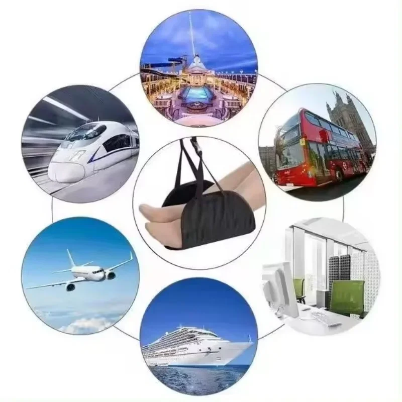 1/3PCS Travel Hammock Suspended Adjustable Office Hammock with Airplane Footrest for High Speed Rail Car Outdoor Furniture