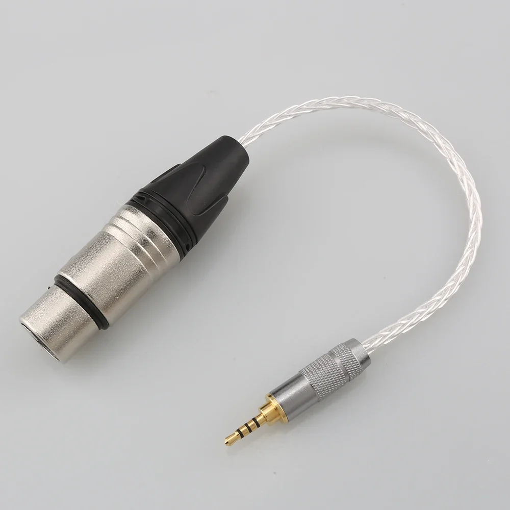 Audiocrast banhado a prata 2.5 para cabo xlr 2.5mm trrs macho balanceado para 4 pinos xlr cabo adaptador de áudio fêmea balanceado