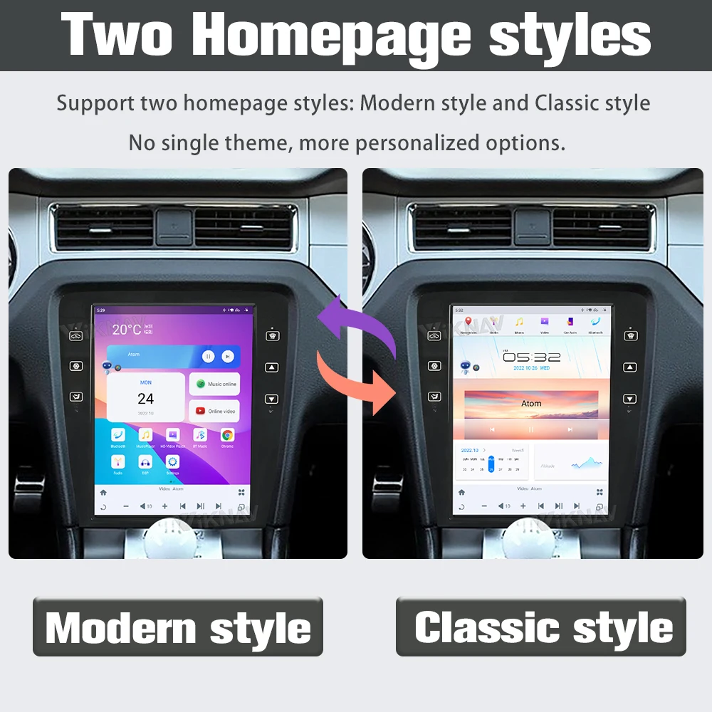 

Qualcomm For Ford Mustang 2009-2013 Audio 2 Din Android Receiver Vertical Style Auto Multimedia Player GPS Navigation Car Radio