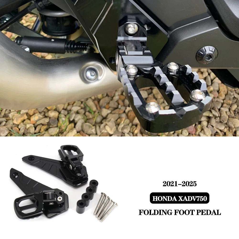 

Motorcycle Footrests Passenger FootPegs Rear Pedal Foot Stand Folding Footrest For HONDA XADV750 X-ADV750 X-ADV 750 2021-2025