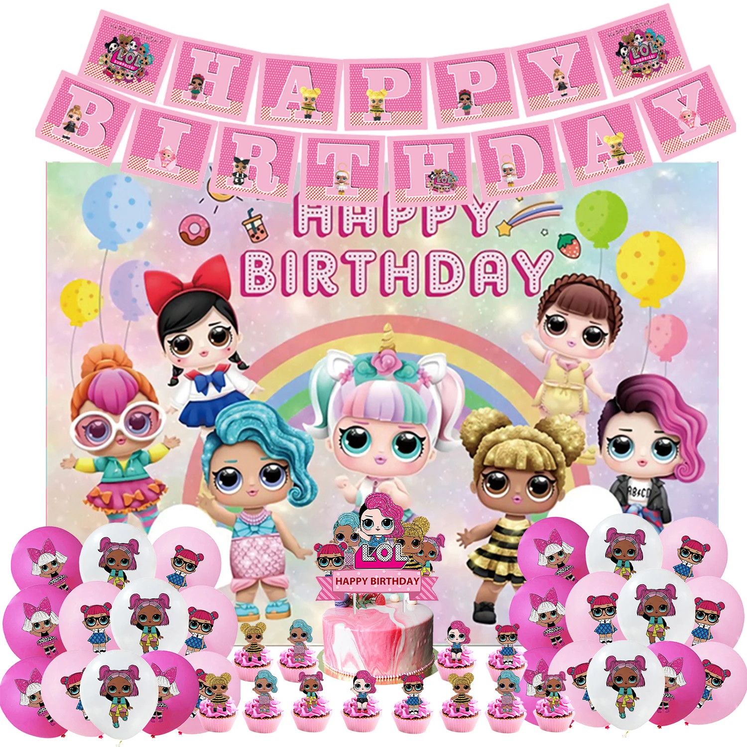 lol Кукла-сюрприз, тематический фон для дня рождения, костюм для торта, топпер, воздушный шар, баннер, набор фонов для детского душа, поставка lol Кукла-сюрприз, тематический фон для дня рождения, костюм для торта, топпер, воздушный шар, баннер, набор фонов для детского душа, поставка