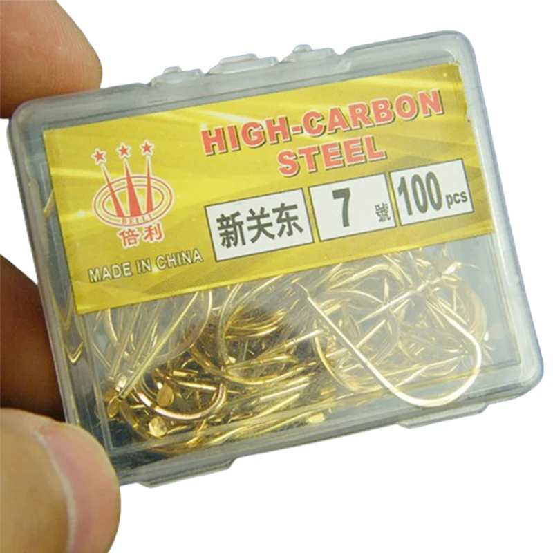 100 Pieces Shinkanto Barbless Multi-Type Multi-Size Goldfish Hooks Long Shank Carp And Carp Fishing Gear