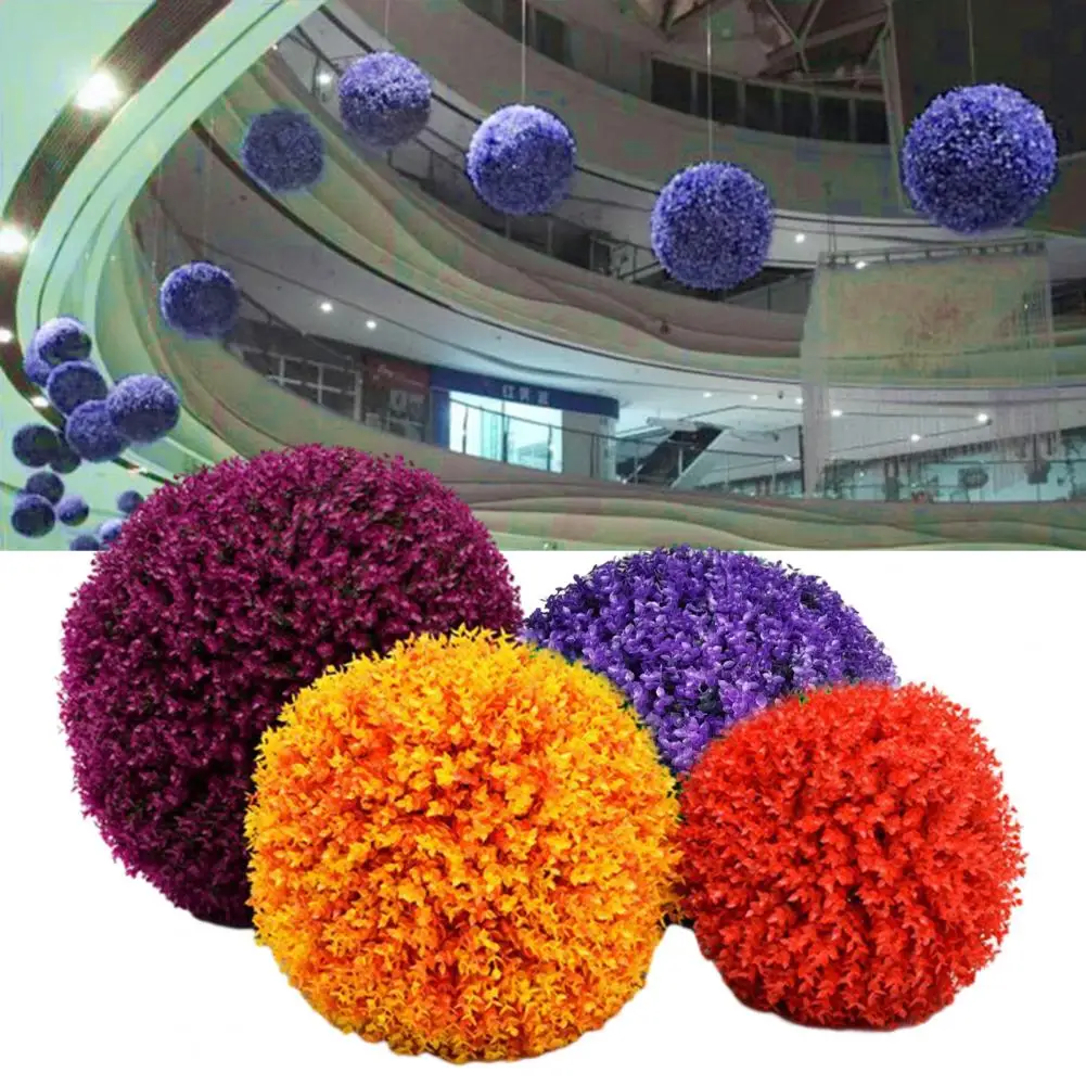 Artificial Grass Ball for Flower Pots Realistic Artificial Grass Ball Durable Fade-resistant Garden Decor with Easy Installation