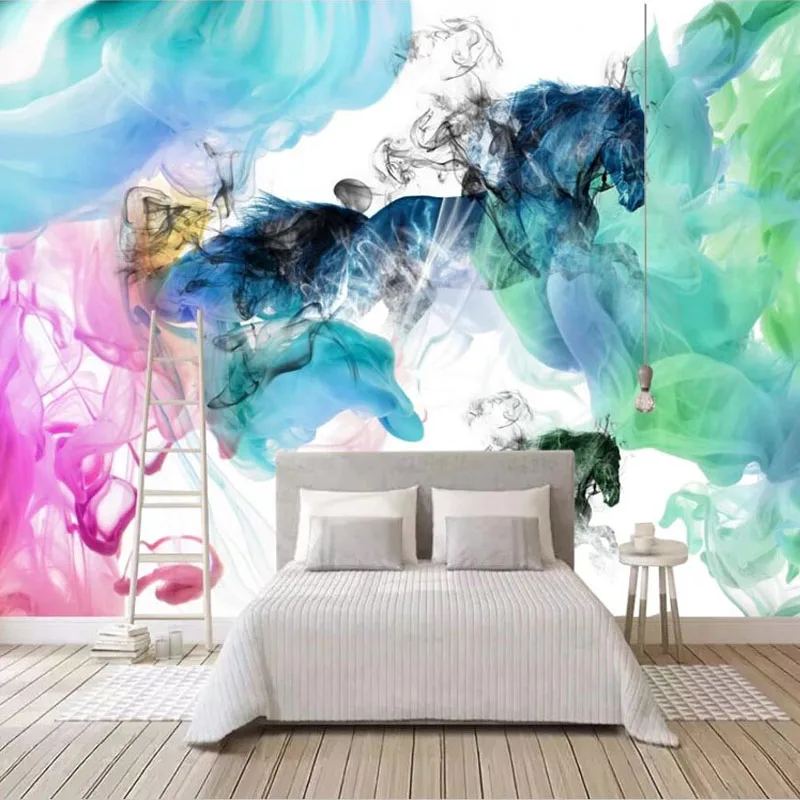 

Custom Mural Wallpaper 3D Abstract Artistic Ink Landscape Horse Fresco Living Room TV Sofa Bedroom Creative Papel De Parede 3 D