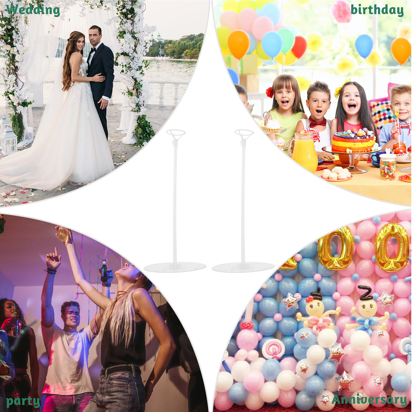 

10pcs Balloon Column Stand Support Holder Stick for Party Birthday Wedding Decoration Reusable Desktop Balloon