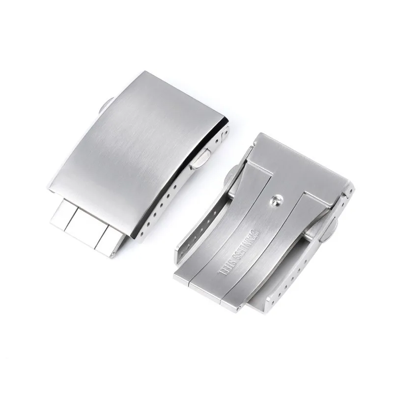 الصلبة الفولاذ المقاوم للصدأ للطي ساعة مشبك ، معدن مزدوج دفع المشبك ، اكسسوارات الساعات مع أداة ، عالية الجودة ، 18 مللي متر ، 20 مللي متر ، 22 مللي متر ، 304L