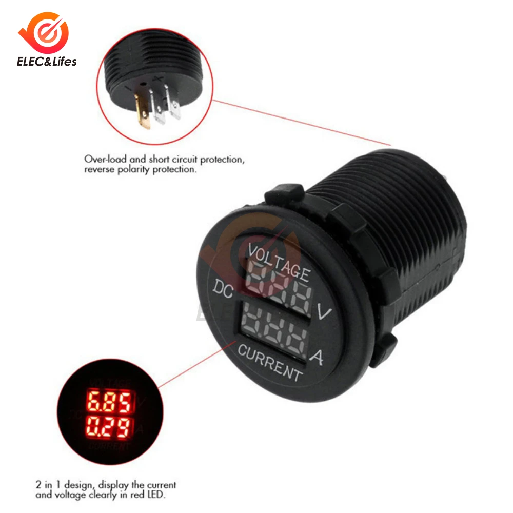 DC 12-24 V 10A Digitale Voltmeter Ampèremeter Hoge precisie Voltage Meter Power Voltage Tester Detector Voltage meetinstrument