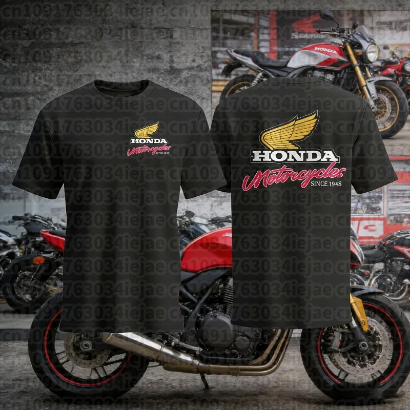 

2025-26 Summer Honda Enw Hot Authorized Clothing 100% Cotton Printed T-shirt Car and Motorcycle Clothing Comfortable Car Pattern