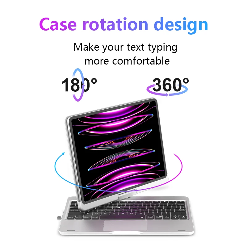 DOQO T: для iPad, магнитная клавиатура, телефон с вращением на 360 градусов, многофункциональная сенсорная подсветка