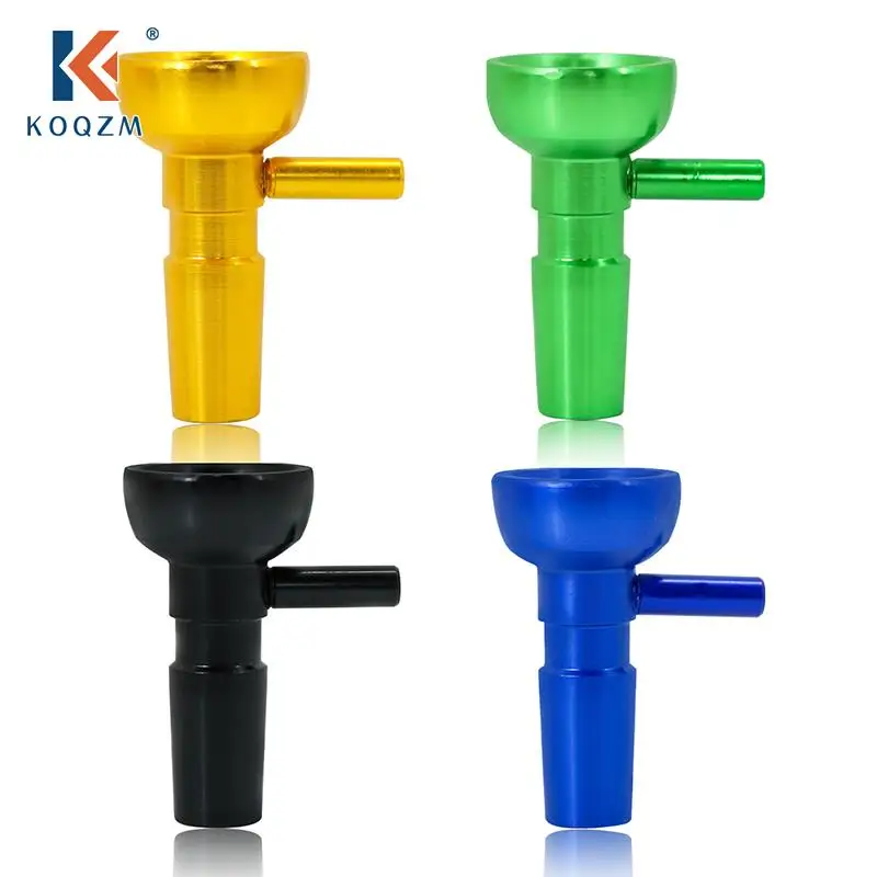 1pc 14mm Laboratory Aluminium Alloy Borosilicate Handle Funnel Bowl Chemistry Type Gadgets Hookah Accessories