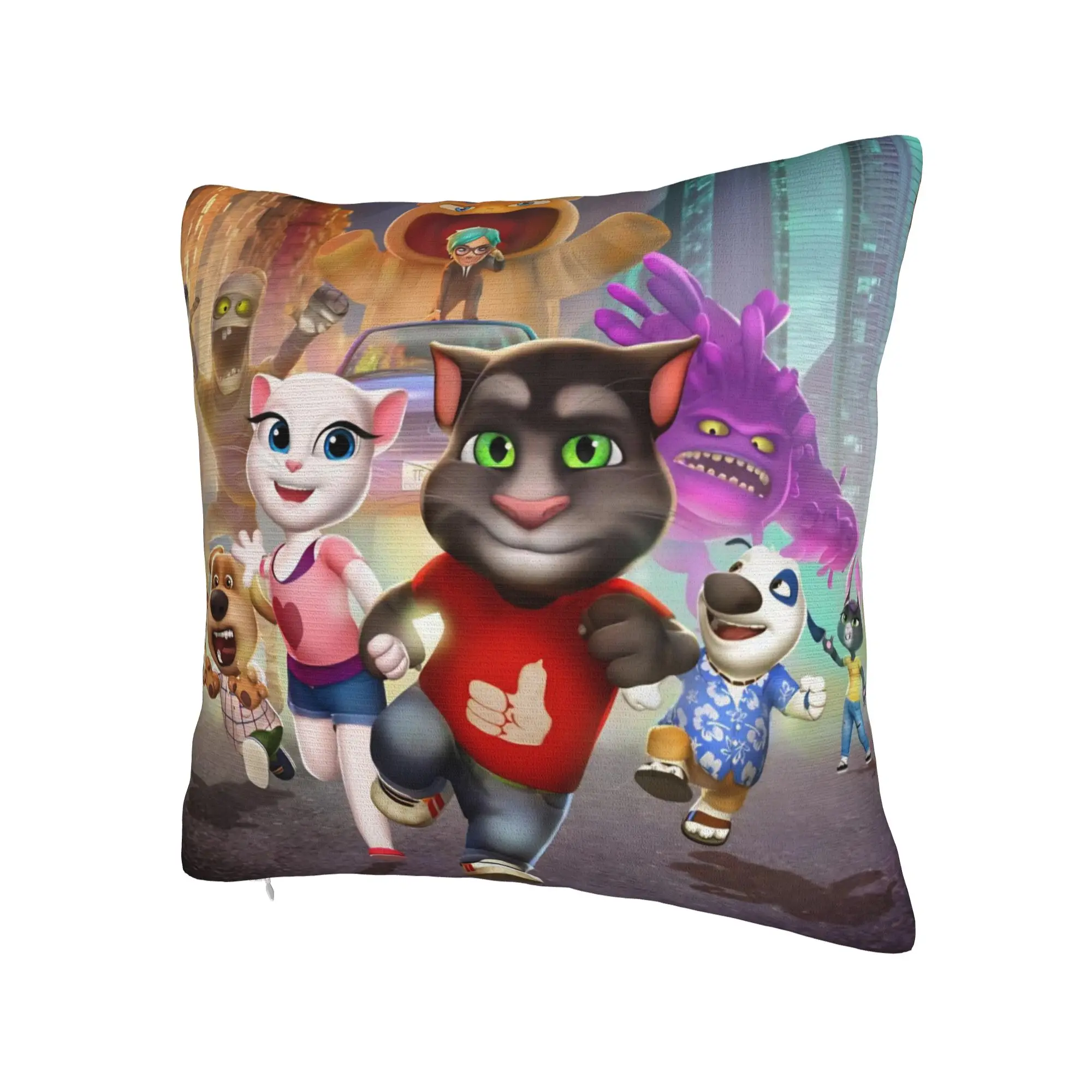 Decorative Pillow Cover T-Talking T-Tom And F-Friends Product Home  Throw Pillow Case Cover Square Multiple Sizes