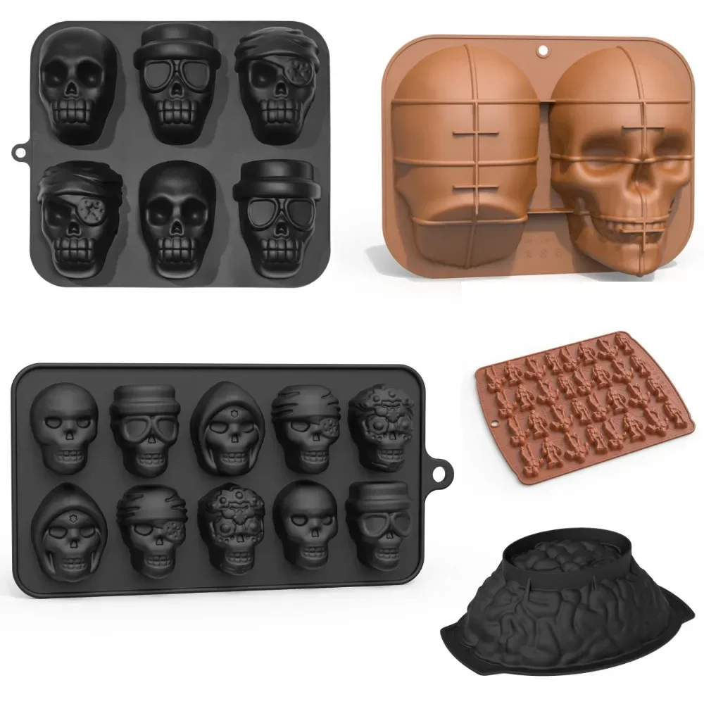3D Schädel Back kuchen form für Halloween, Eisform, Lebensmittel qualität Silikon DIY große Schädel Kuchen form, Halloween Dekor Geburtstags feier