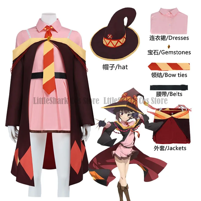 

Konosub Megumin Cosplay Costume Anime Konosub Cosplay Halloween Comic Adult Christmas Party Role Play Uniform for Women