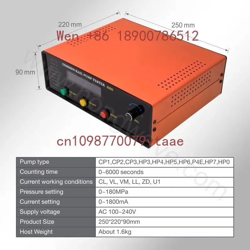 CRP890 Common Rail Pump Tester for /Denso/HP3/HP4 110V/220V LED Display & USB Interface