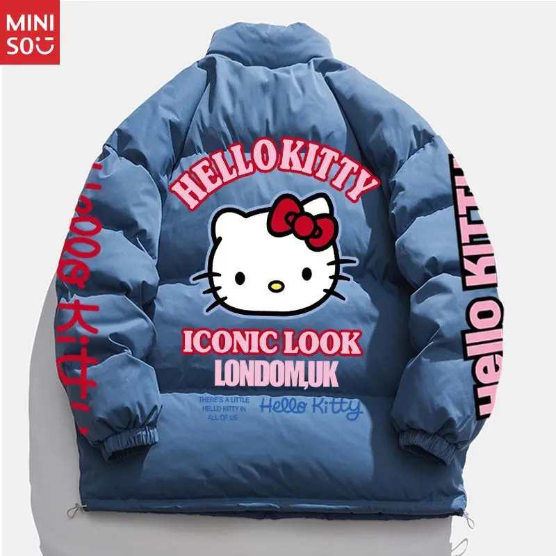 Miniso Hello Kitty Puffer Jacket, Stand Collar Winter Coat for Outdoor