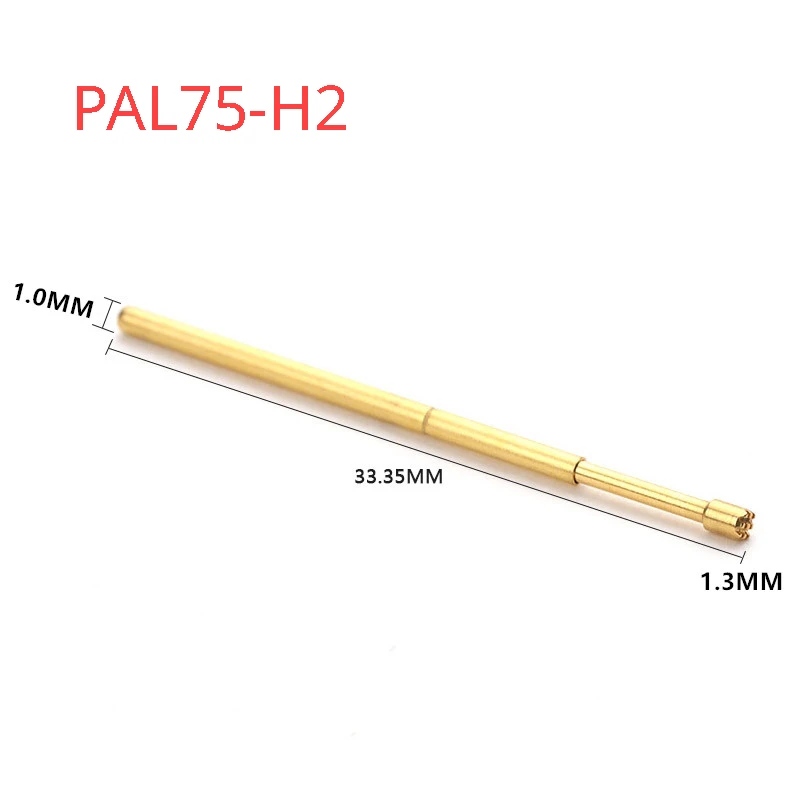 

100pcs/pack Gold Plated PAL75-H2 Nine-claw Plum Head Spring Test Needle Outer Diameter 1.02mm Length 33.35mm Pogo Pin