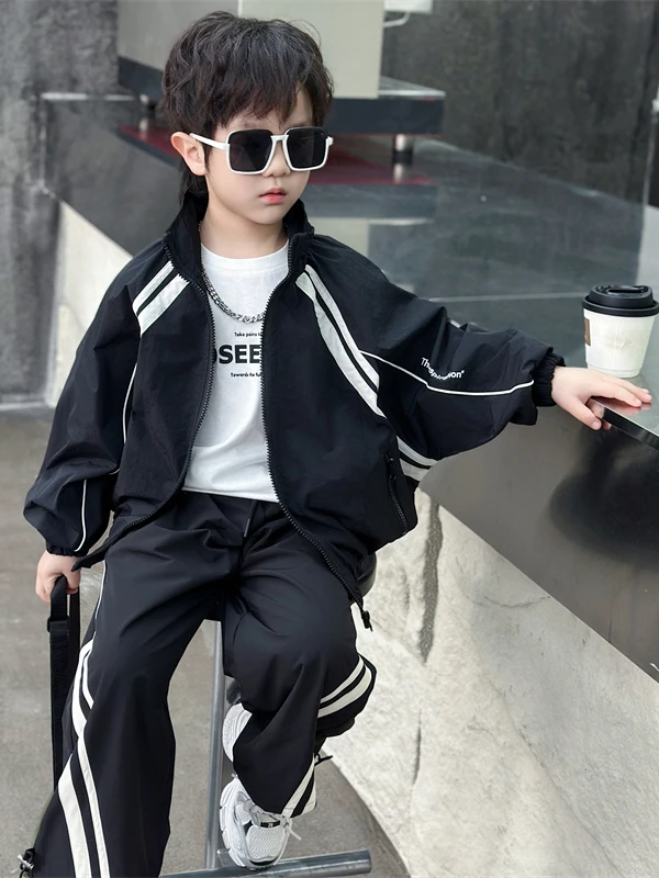 

Spring Autumn Children's Casual Sports Two-Piece Suit Boy's Casual Clothes Trendy Baby Boy's Spring Faion Jaet Set