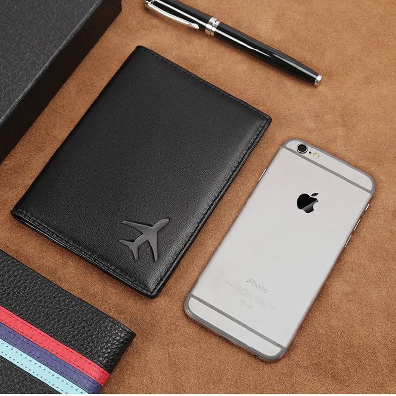 Genuine Leather Mens Passport Holder for Travel Accessories Passport Wallet Sheepskin Cards Holder Wallet